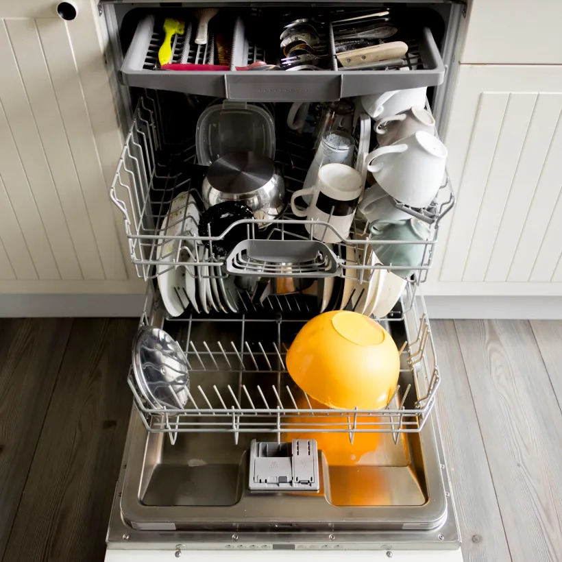 Dishes in dishwasher