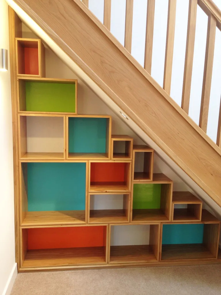 basement-storage-ideas-colored-boxes
